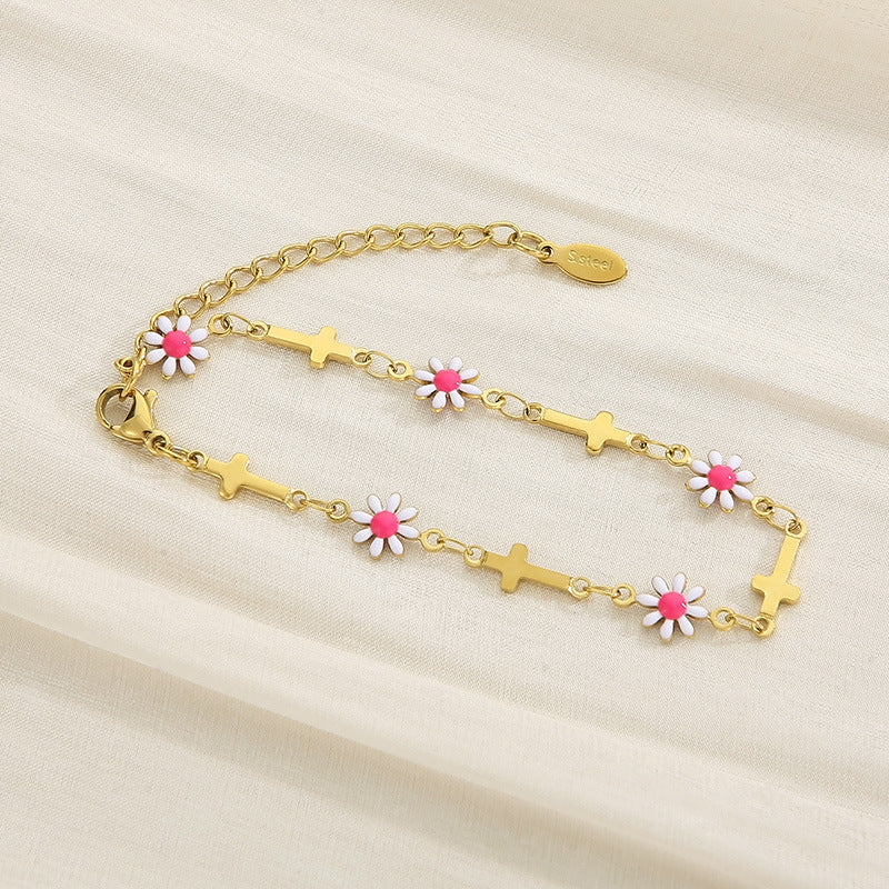 Flower & Cross  Bracelet